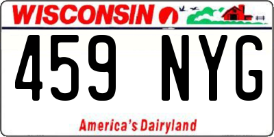 WI license plate 459NYG