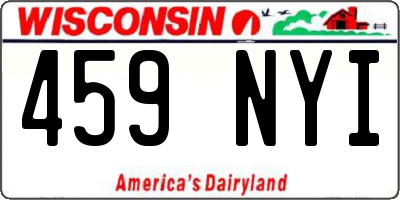 WI license plate 459NYI