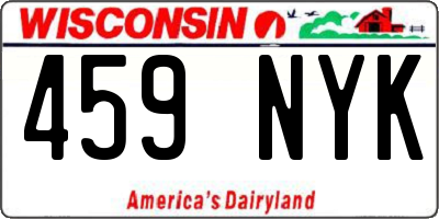 WI license plate 459NYK
