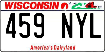 WI license plate 459NYL