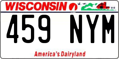 WI license plate 459NYM