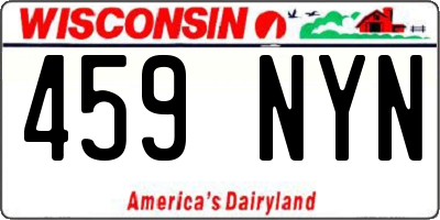 WI license plate 459NYN