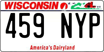 WI license plate 459NYP