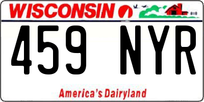 WI license plate 459NYR