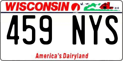 WI license plate 459NYS