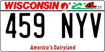 WI license plate 459NYV