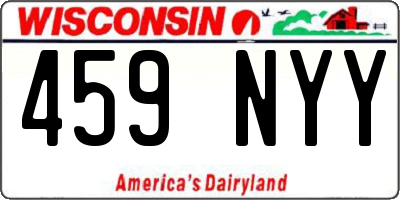 WI license plate 459NYY