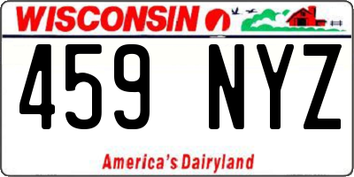 WI license plate 459NYZ