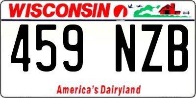 WI license plate 459NZB