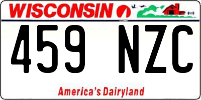 WI license plate 459NZC