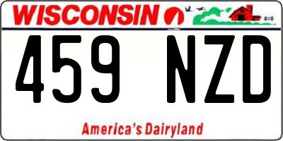 WI license plate 459NZD