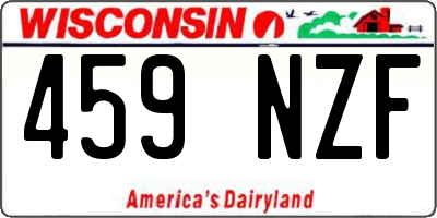 WI license plate 459NZF