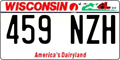 WI license plate 459NZH