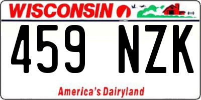 WI license plate 459NZK