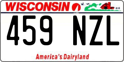WI license plate 459NZL