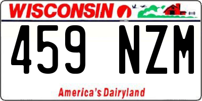 WI license plate 459NZM