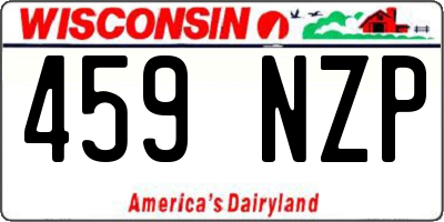 WI license plate 459NZP