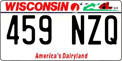 WI license plate 459NZQ