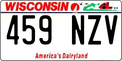 WI license plate 459NZV
