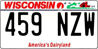 WI license plate 459NZW