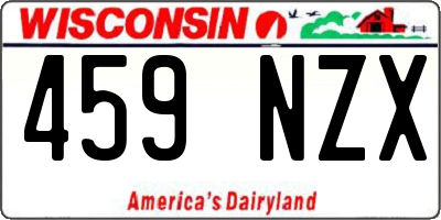 WI license plate 459NZX
