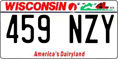 WI license plate 459NZY