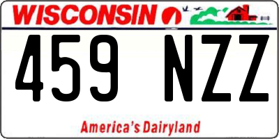 WI license plate 459NZZ