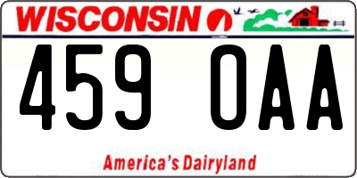WI license plate 459OAA