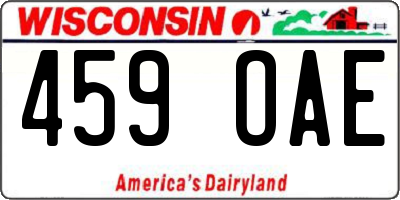 WI license plate 459OAE
