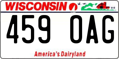 WI license plate 459OAG