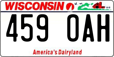 WI license plate 459OAH