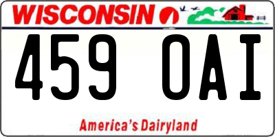 WI license plate 459OAI
