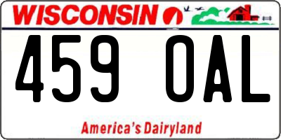 WI license plate 459OAL