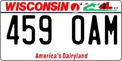 WI license plate 459OAM