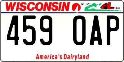 WI license plate 459OAP