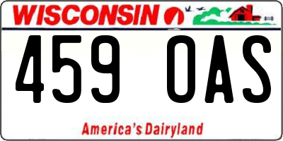 WI license plate 459OAS