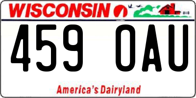 WI license plate 459OAU