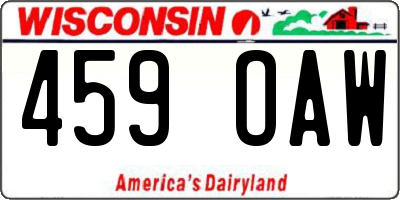 WI license plate 459OAW