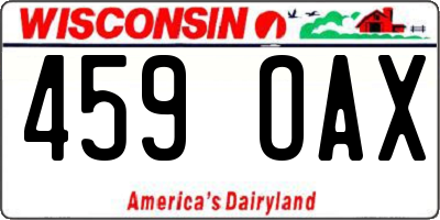 WI license plate 459OAX
