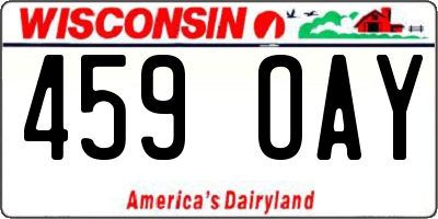 WI license plate 459OAY