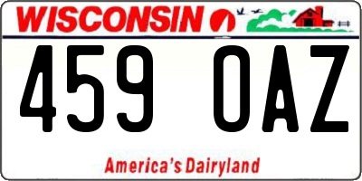 WI license plate 459OAZ