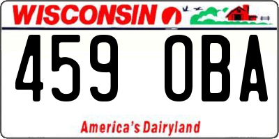 WI license plate 459OBA
