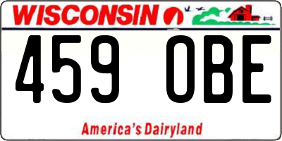 WI license plate 459OBE