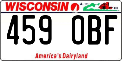 WI license plate 459OBF