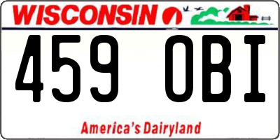 WI license plate 459OBI