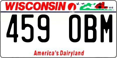 WI license plate 459OBM