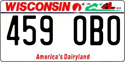 WI license plate 459OBO