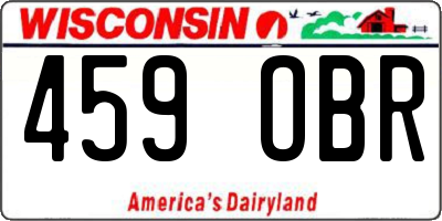 WI license plate 459OBR