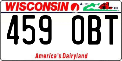 WI license plate 459OBT