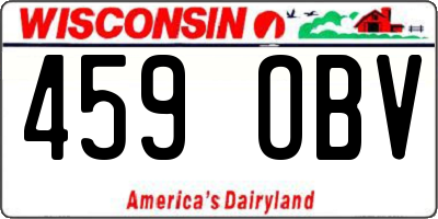 WI license plate 459OBV